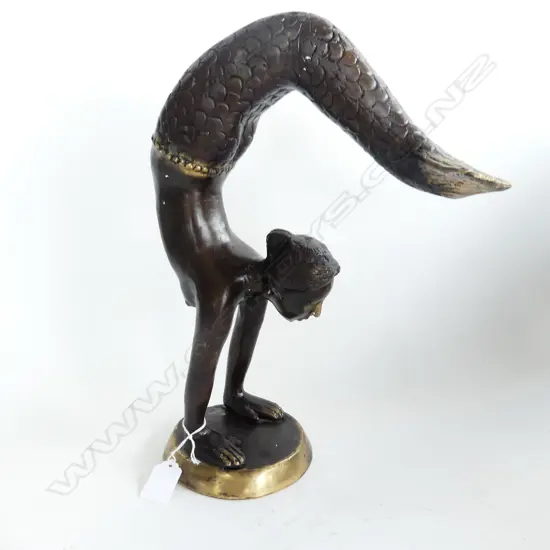 BRONZE HANDSTAND MERMAID H.360mm