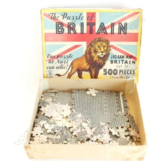 ‘EDGELESS’ WWII ‘THE PUZZLE OF BRITAIN’ JIGSAW PUZZLE, ONE PIECE ABSENT