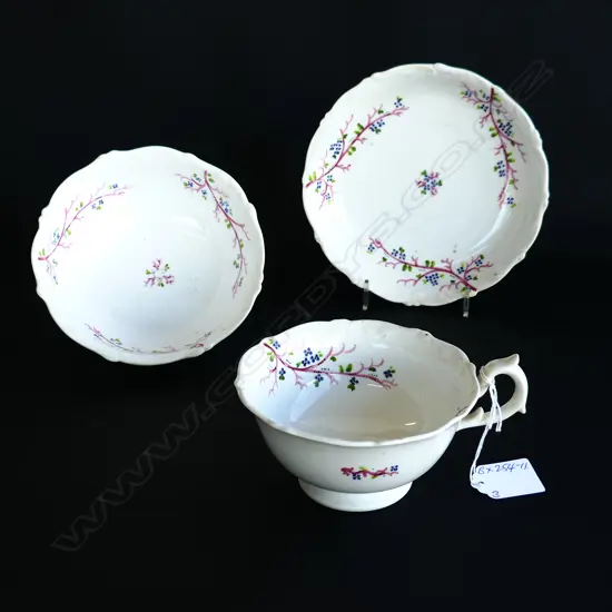 SIR GEORGE GREY 3 PCES CHINA reputedly from his dinner service