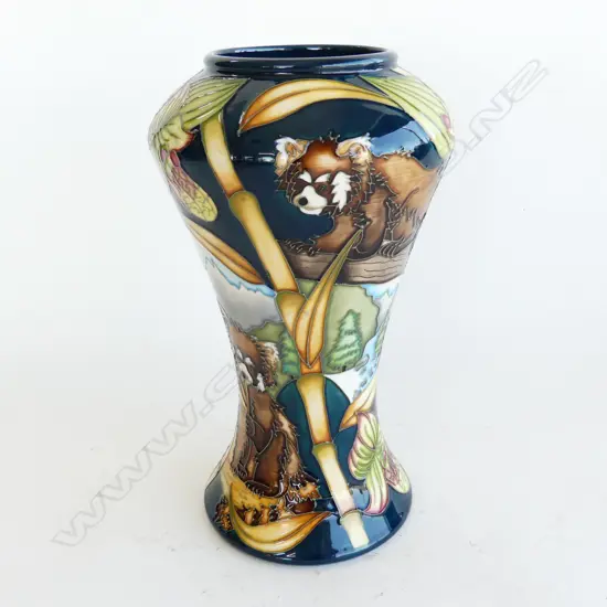 BOXED TALL MOORCROFT VASE ASIAN PANDA  PAT H240MM