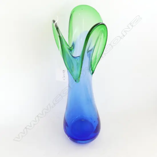 HAND BLOWN ART GLASS VASE H.340mm