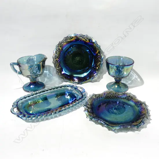 5 PCES  ASST CARNIVAL GLASS