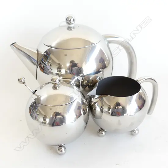 C/DRESSER STYLE STAINLESS STEEL 3PC TEASETH170MM