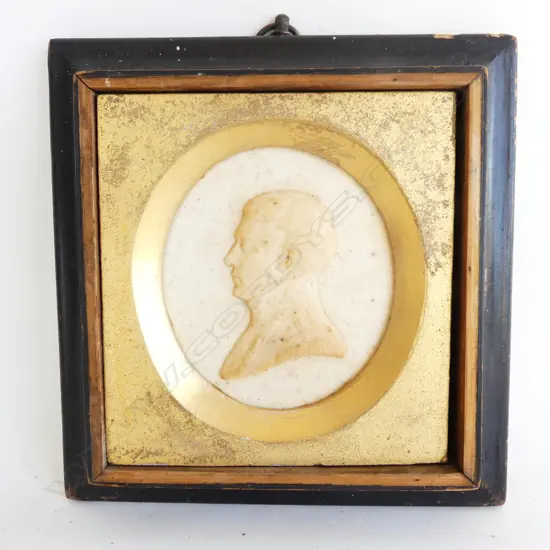 EARLY 19thC SILHOUETTE RELIEF; LT. COL. ROBERT BATTY (1789-1848) 170x165mm overall / some damage