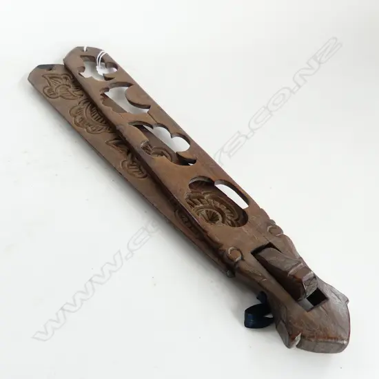 ANTIQUE TREEN BISCUIT MOULD L.450mm