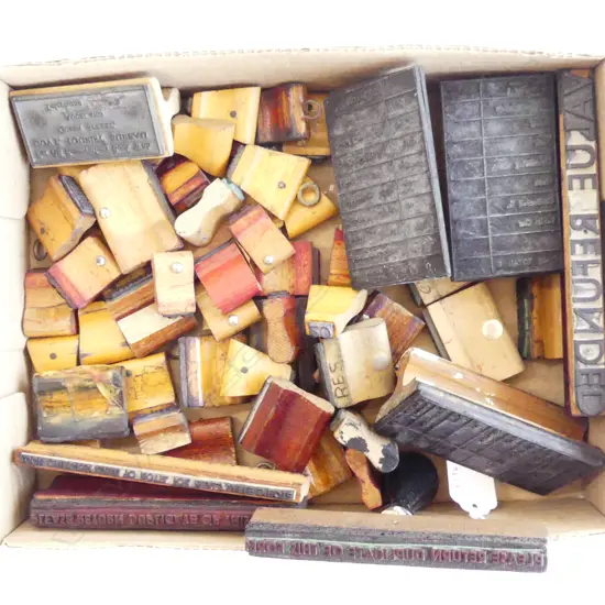 COLLECTION OF VINTAGE WOODEN OFFICE STAMPS