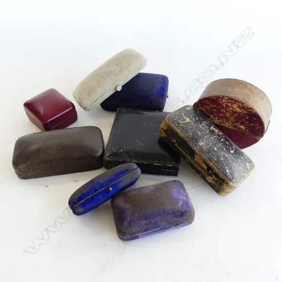 9 ANTIQUE RING & JEWELLERY CASES 