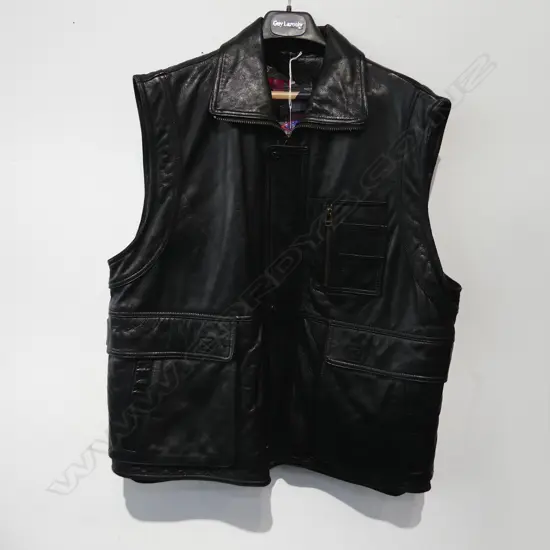 RTV VERDUCCI SLEEVELESS XL LEATHER JACKET - AS NEW w. TAGS...