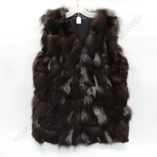 FUR VEST SIZE 12/14 TRIM IS SHOWING SOME WEAR