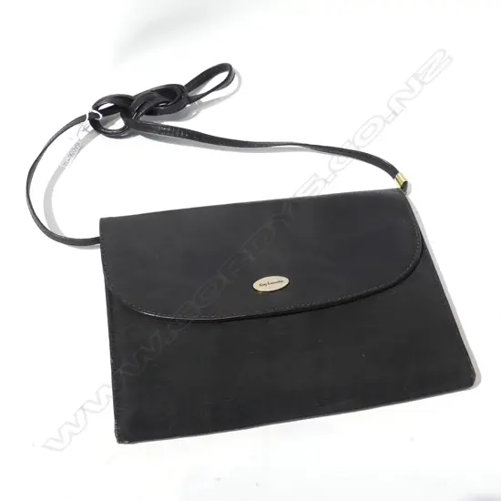 GENUINE GUY LAROCHE VINTAGE BLACK  LEATHER & FABRIC BAG