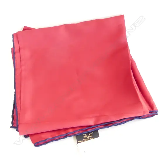 ITALIAN RED SILK SCARF, AS NEW w. TAG