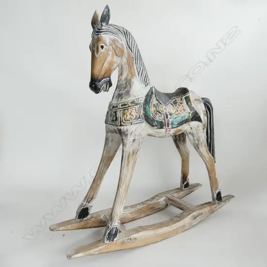 PAINTED WOODEN ROCKING HORSE H.560mm