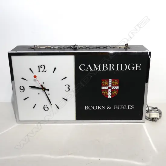  VINTAGE CAMBRIDGE BOOKS & BIBLES CLOCK 360X630MM