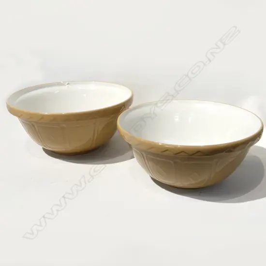 2 MASONS & CASH MIXING BOWLS, DIA 310, 190mm BOTH IN EX. COND