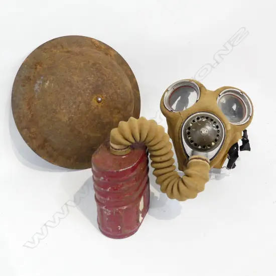WW2 GAS MASK & BRITISH HELMET