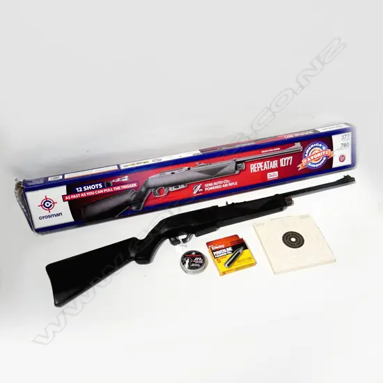 CROSSMAN SEMI AUTO  CO2 AIR RIFLE .177 COMPLETE WITH SLUGS + GAS CYLINDERS + TARGETS