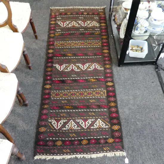 HAND KNOTTED ALL WOOL RUG 1850x700mm