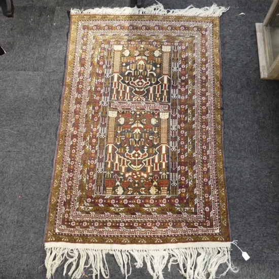 HAND KNOTTED WOOL PILE RUG 1400x920mm