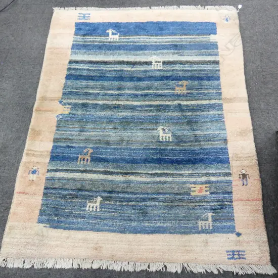 HAND KNOTTED ALL WOOL GABBEH RUG 1950x1580mm