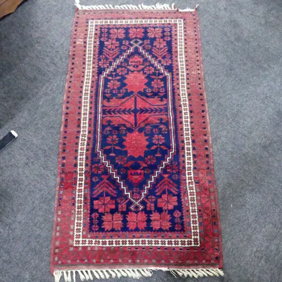 HAND KNOTTED RED TURKISH / PERSIAN RUG 1530 X 810mm