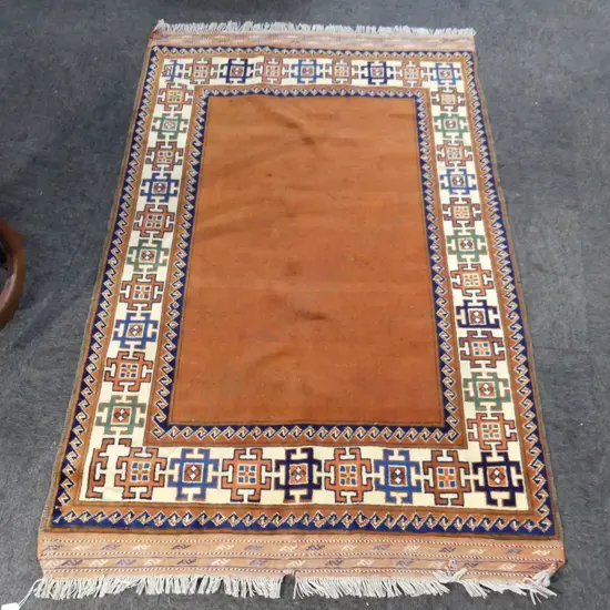 HAND KNOTTED BROWN TURKISH RUG 1950 X 1230mm