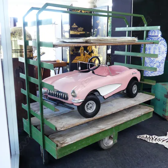 LG METAL & WOODEN PLANK POTTERS TROLLEY 1560x810x1600mm