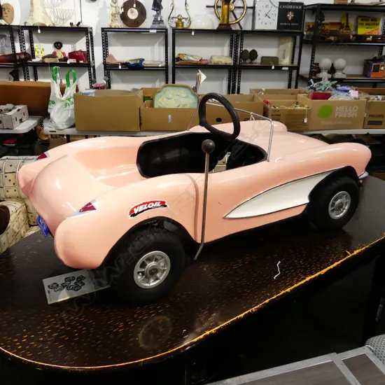 VINTAGE 1970s 1958 PINK CORVETTE CHILDS PEDAL CAR L.1350mm
