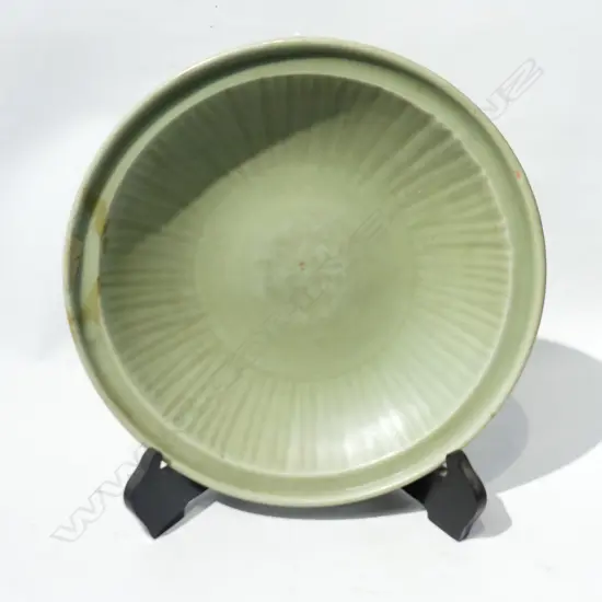 LG ORIENTAL CELADON BOWL (REPAIRED) 330mm dia + STAND