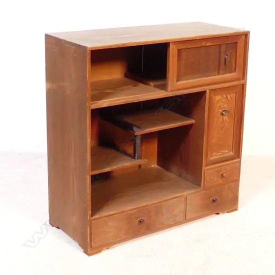 VINTAGE JAPANESE SMALL TANSU / BEDSIDE CABINET 3 drs + 3 drawers H.520mm