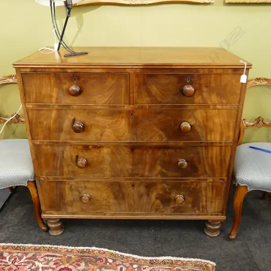 WM.IV FLAME MAHOGANY CHEST OF DRAWERS 1080x510x1050mm