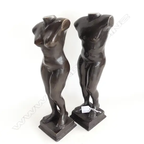 PR BRONZE TORSOS; MALE & FEMALE H.410mm