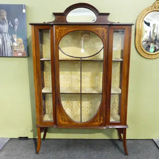 EDWARDIAN SHERATON REVIVAL DISPLAY CABINET 1065x365x1780mm