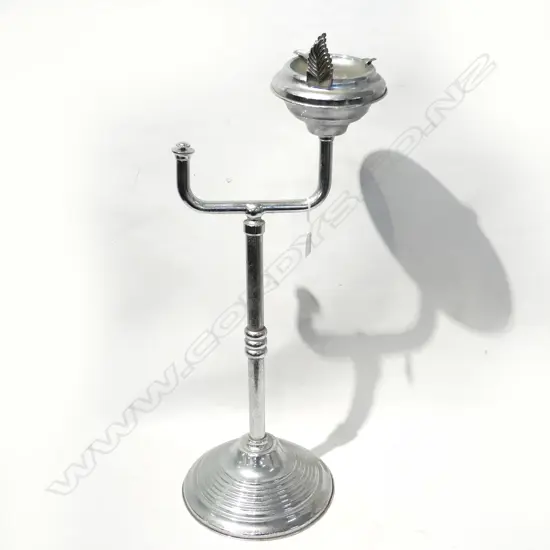 VINTAGE DECO CHROME CIGARETTE STAND H.740mm LACKS TRAY