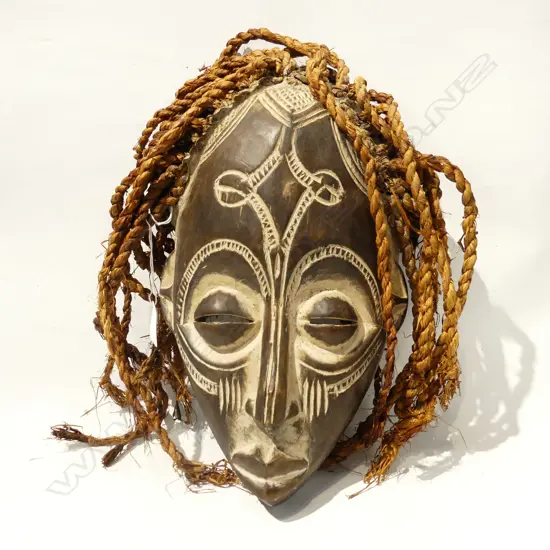 CARVED WOODEN AFRICAN MASK H. 350mm