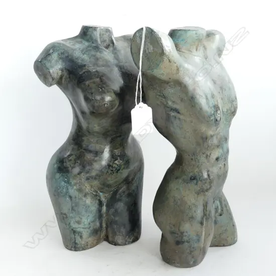 PR BRONZE TORSOS; MALE & FEMALE H.330mm