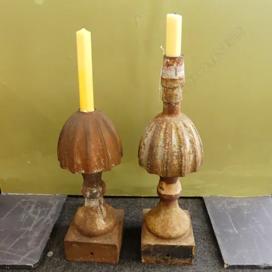 PR CAST IRON FLAGPOLE HOLDERS H.670 / 510mm ex Newmarket Train Station