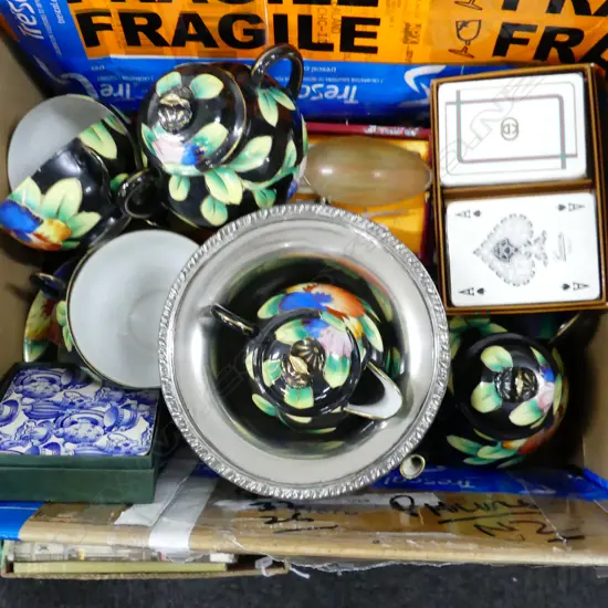 EP CHAMPAGNE BUCKET H.190mm, TEA SET, SERVING CUTLERY, CHOPSTICKS, MATS, GUCCI PLAYING CARDS (NEW), CHINESE LOCKS ETC