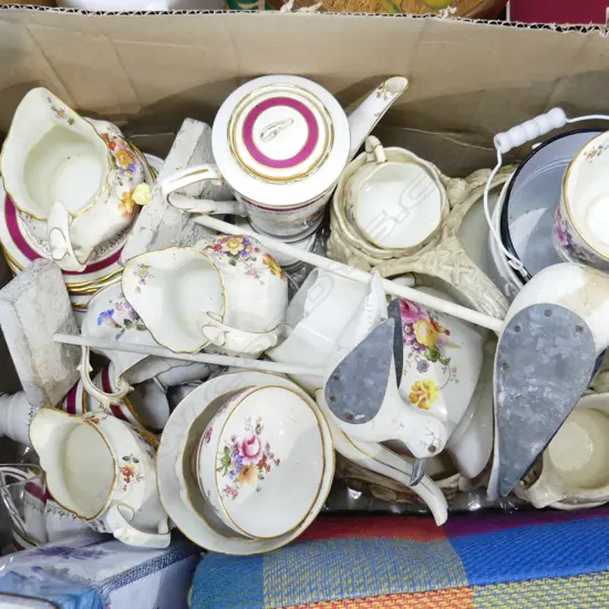 BOX LOT ASST. CHINA; TEA SETS ETC