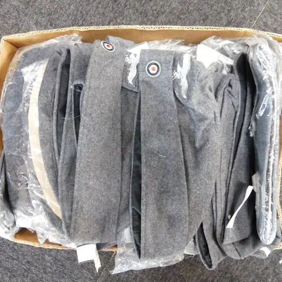 BOX LOT REPRODUCTION WWII GERMAN LUFTWAFFE GREY WOOL DRESS CAPS