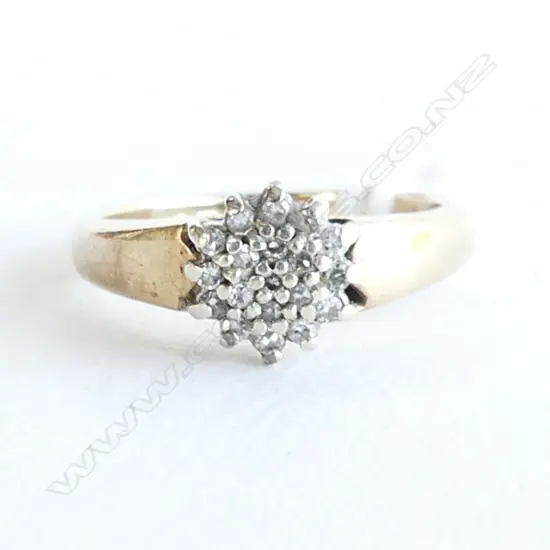 9CT DIAMOND RING 2.6 GRAMS SIZEI 1/2