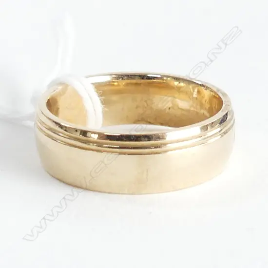 9CT YELLOW GOLD WEDDING BAND, SZ U, 9.1GMS 