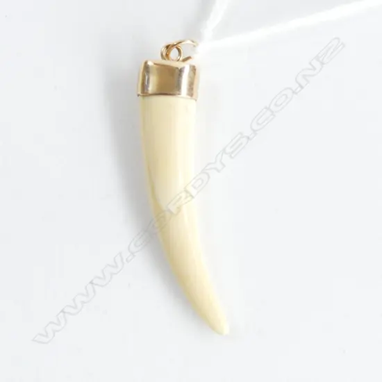 9CT GOLD MOUNTED IVORY PENDANT 2.5GMS