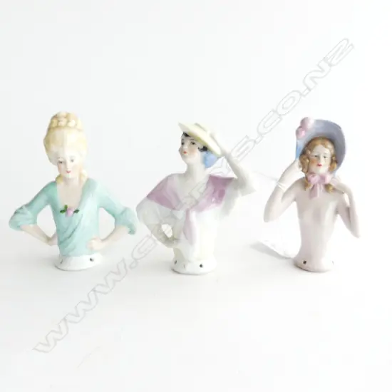 3 VINTAGE HALF DOLLS H.105mm