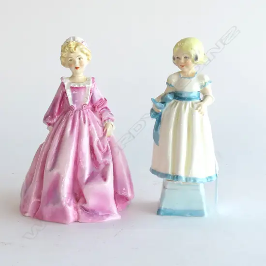 2 ROYAL WORCESTER FIGURINES; GRANDMOTHERS DRESS & MONDAYS CHILD H.160mm