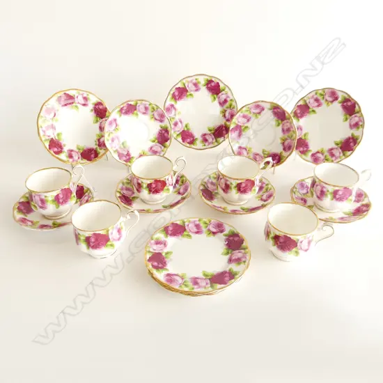 6 ROYAL ALBERT OLD ENGLISH ROSES TRIOS