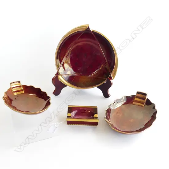 4 CARLTON WARE ROUGE ROYAL DISHES 260mm dia 