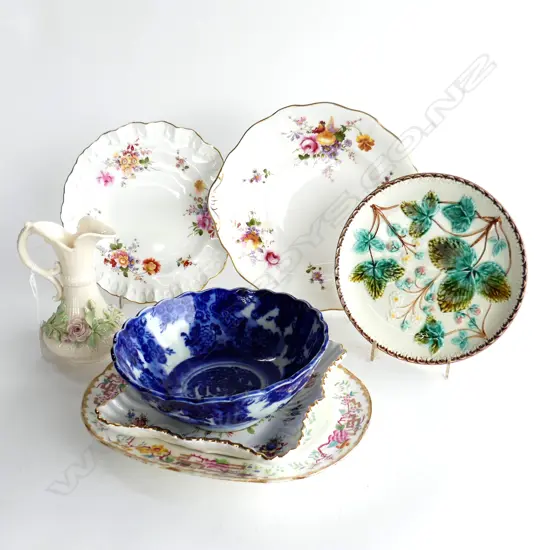 5 ASST. PLATES + JAPANESE BOWL 190mm dia & BELLEEK JUG H.145mm