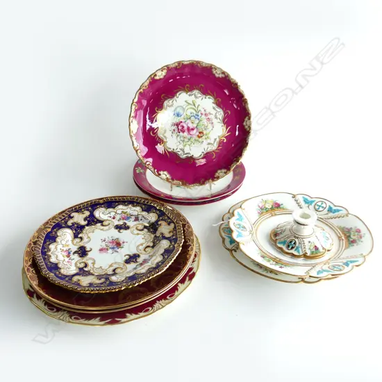 9 ASST. PLATES; H/PAINTED ETC