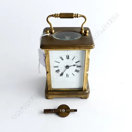 FRENCH CARRIAGE CLOCK (RUNNING w. KEY) H.120mm