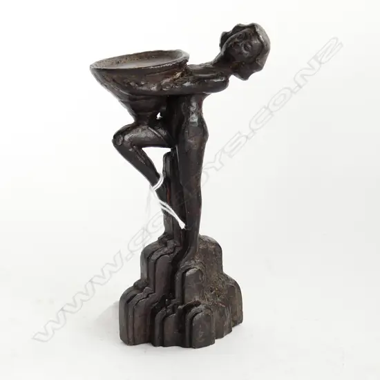 ART DECO CAST NUDE LADY STAND H. 150mm